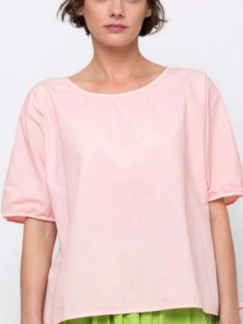 MANUELLE GUIBAL The Zani Top in Pearl Pink Parisian Boxy Blouse Cotton Poplin 0 - Picture 3 of 16